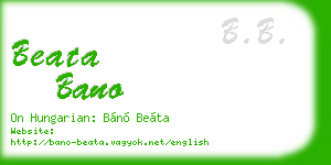 beata bano business card