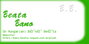 beata bano business card